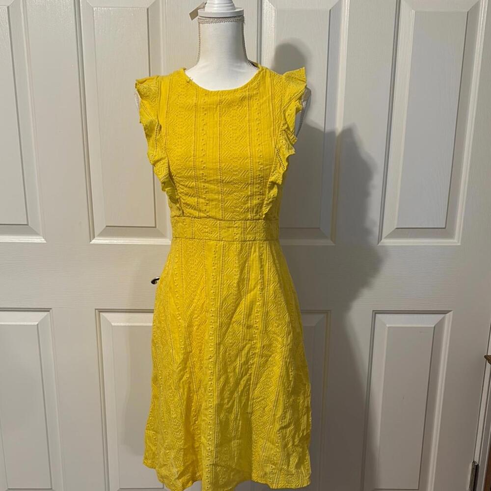 Ecowish Yellow Ruffle Midi Dress - Picture 5 of 12
